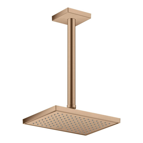 hansgrohe Deckenanschluss 300mm, brushed red gold, eckig
