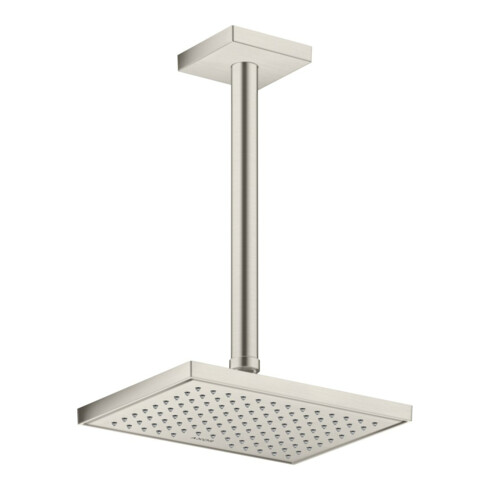 hansgrohe Deckenanschluss 300mm, Edelstahl-Optik, eckig