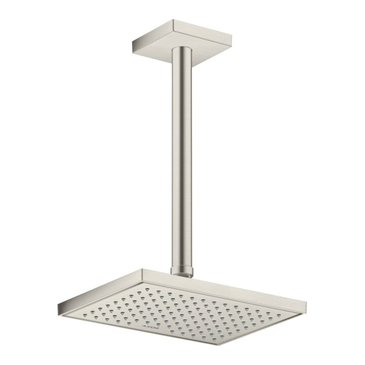 hansgrohe Deckenanschluss 300mm, Edelstahl-Optik, eckig