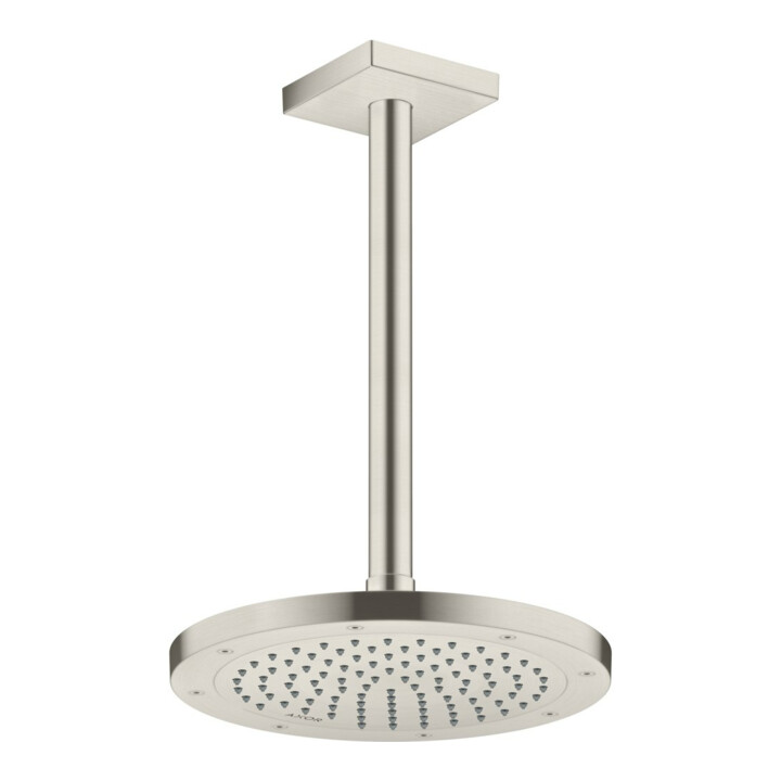 hansgrohe Deckenanschluss 300mm, Edelstahl-Optik, eckig