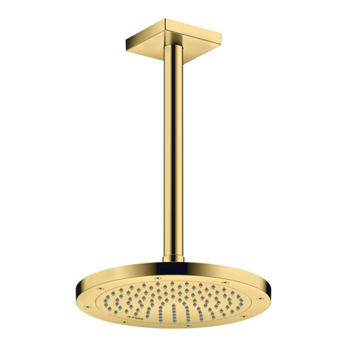 hansgrohe Deckenanschluss 300mm, polished gold optic, eckig