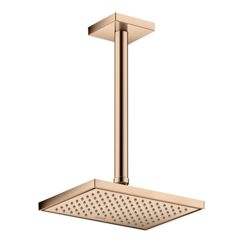 hansgrohe Deckenanschluss 300mm, polished red gold, eckig