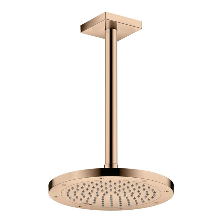 hansgrohe Deckenanschluss 300mm, polished red gold, eckig