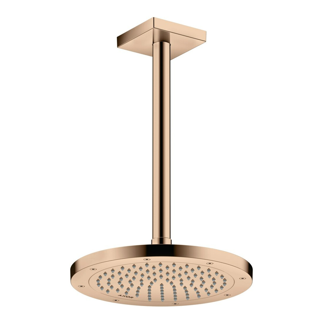 hansgrohe Deckenanschluss 300mm, polished red gold, eckig