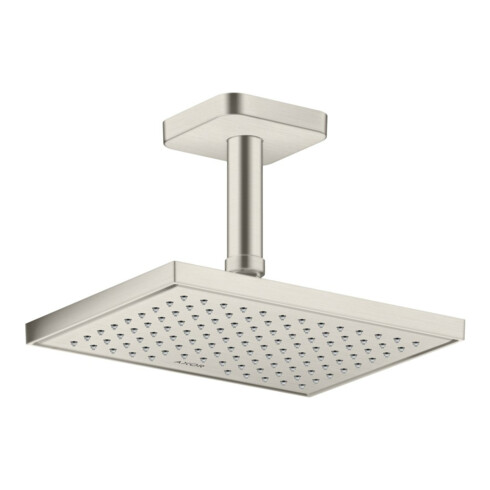hansgrohe Deckenanschluss softsquare Axor 100mm, Edelstahl-Optik, eckig