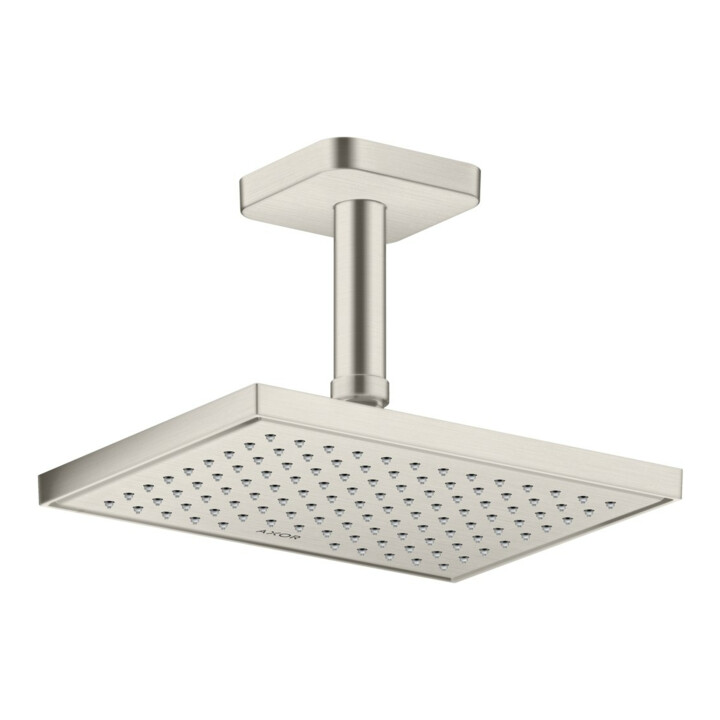 hansgrohe Deckenanschluss softsquare Axor 100mm, Edelstahl-Optik, eckig