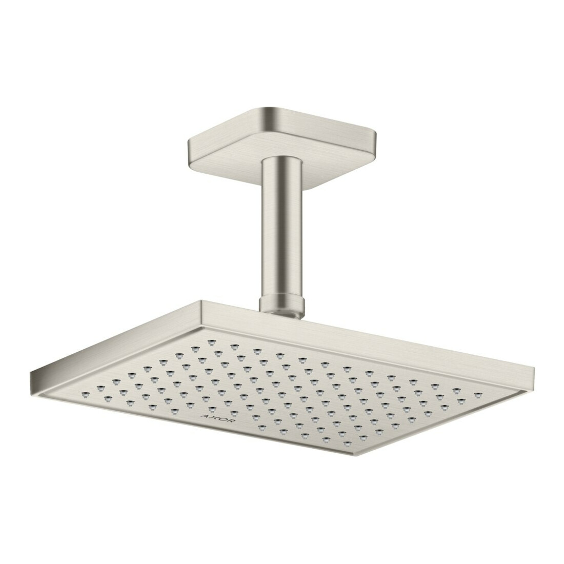 hansgrohe Deckenanschluss softsquare Axor 100mm, Edelstahl-Optik, eckig