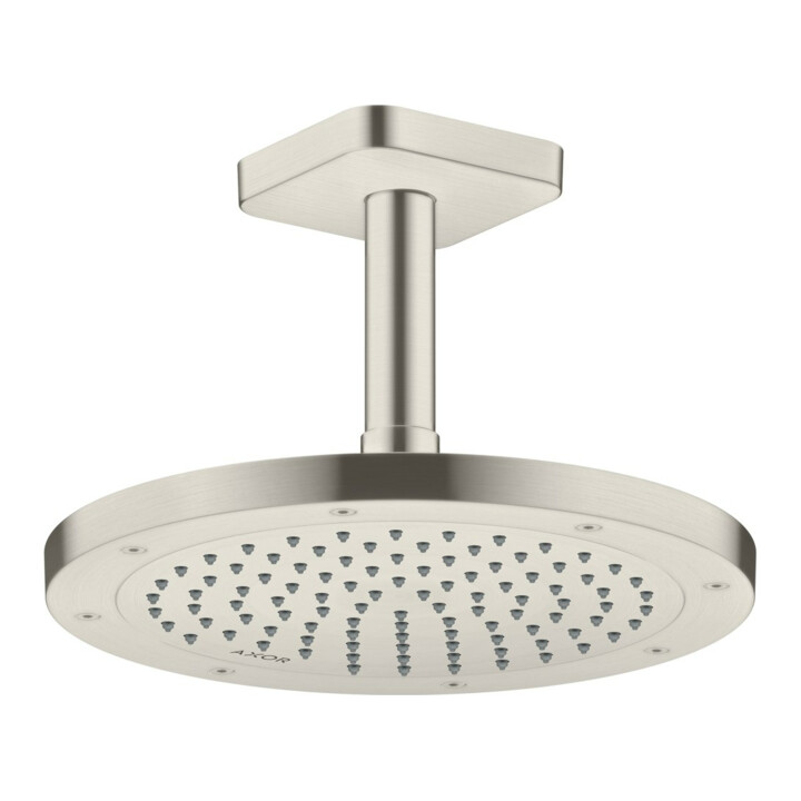hansgrohe Deckenanschluss softsquare Axor 100mm, Edelstahl-Optik, eckig