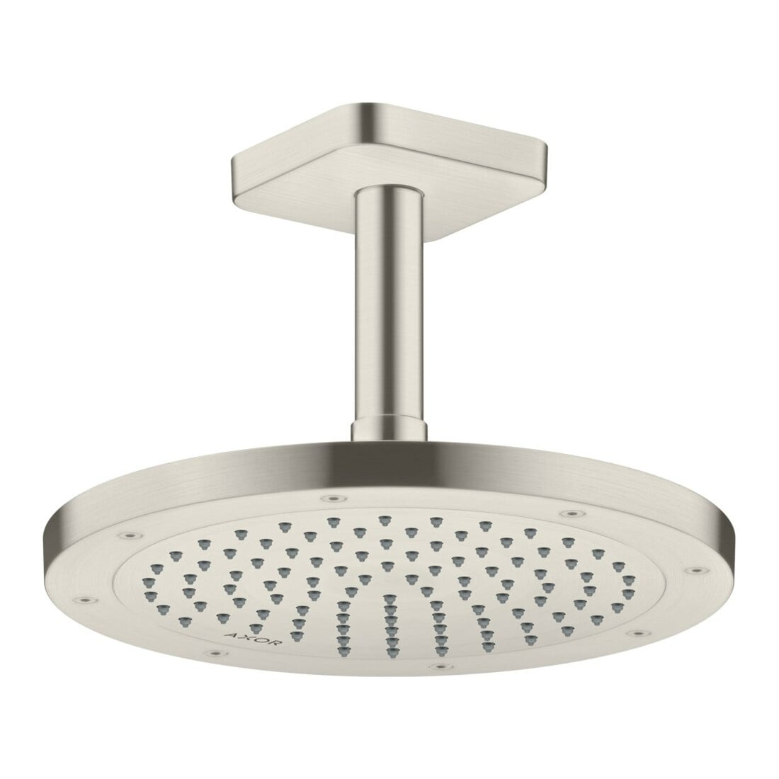hansgrohe Deckenanschluss softsquare Axor 100mm, Edelstahl-Optik, eckig