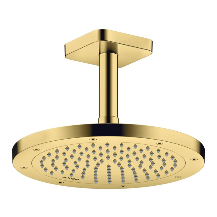 hansgrohe Deckenanschluss softsquare Axor 100mm, polished gold optic, eckig