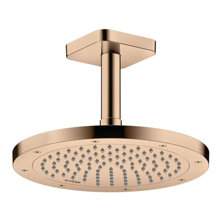 hansgrohe Deckenanschluss softsquare Axor 100mm, polished red gold, eckig