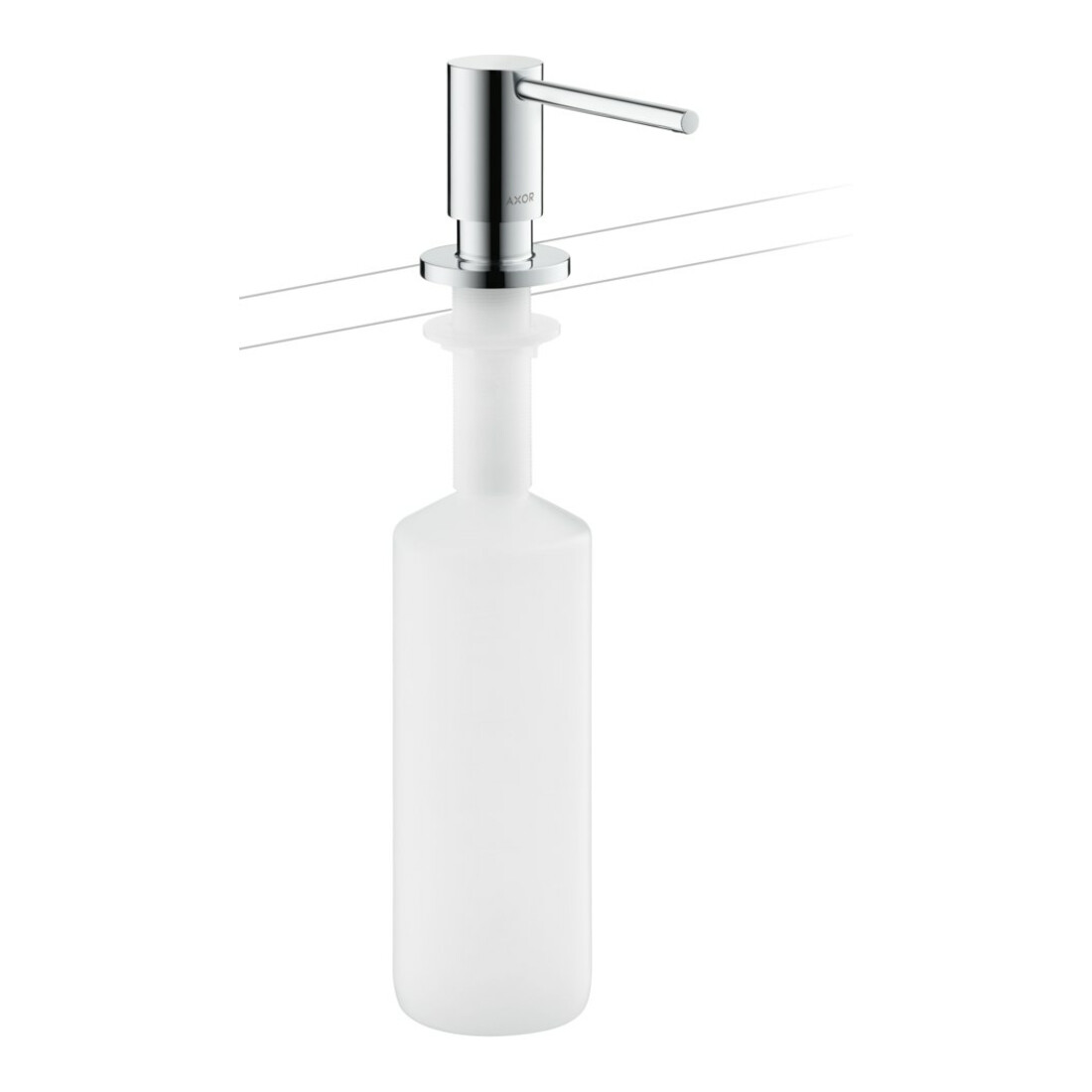hansgrohe Distributeur de liquide vaisselle version EB, bec 91 mm, chrome brillant bleu