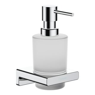 hansgrohe Distributeur de lotion AddStoris fixation murale, insert en verre, métal, chrome