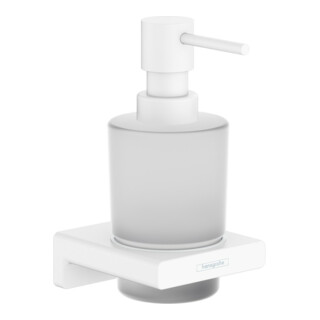 hansgrohe Distributeur de lotion AddStoris mural, insert en verre, métal, blanc mat