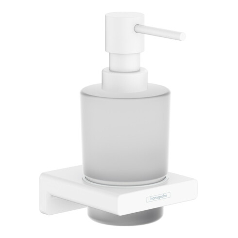 hansgrohe Distributeur de lotion AddStoris mural, insert en verre, métal, blanc mat