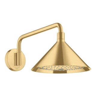 hansgrohe Douche de tête Axor avec bras, chromé, 240 mm, 2 jets, brossé or optique