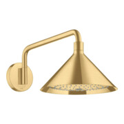 hansgrohe Douche de tête Axor avec bras, chromé, 240 mm, 2 jets, brossé or optique