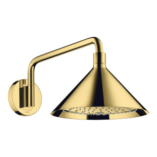 hansgrohe Douche de tête Axor avec bras, chromé, Ø 240 mm, 2 jets, poli or optique