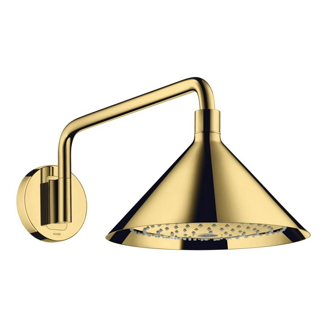hansgrohe Douche de tête Axor avec bras, chromé, Ø 240 mm, 2 jets, poli or optique