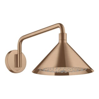 hansgrohe Douche de tête Axor avec bras, WD, 240 mm, 2 jets, brossé or