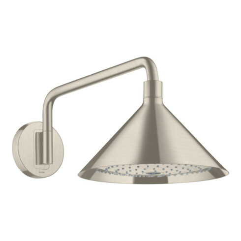 hansgrohe Douche de tête Axor avec bras, WD, 240 mm, 2 jets, nickel brossé