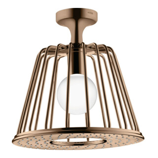 hansgrohe Douche de tête Axor Nendo 275 1jet avec raccord plafond, 275 mm, 1 jet, or poli mat