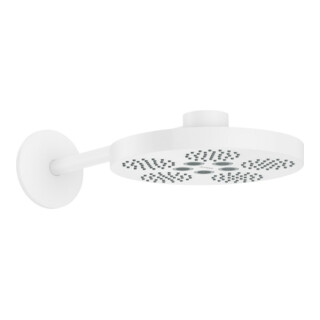 hansgrohe Douche de tête Axor One avec bras de douche, 2 jets, blanc mat