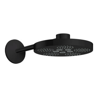 hansgrohe Douche de tête Axor One avec bras de douche, 2 jets, noir mat