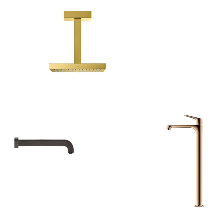 hansgrohe Douche de tête Axor Starck m plafond, 240x240 mm, 1 an, poli or opt