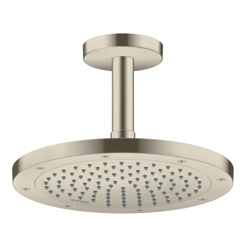 hansgrohe Douche de tête EcoSmart plus Axor encastrée, 245 mm, 1 an, nickel brossé