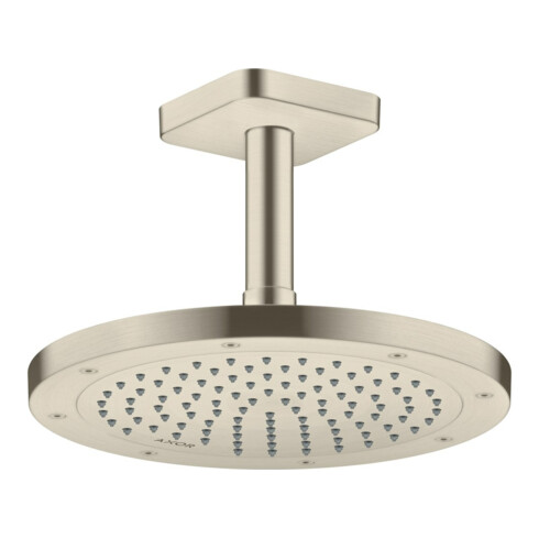 hansgrohe Douche de tête EcoSmart plus Axor encastrée, 245 mm, 1 an, nickel brossé