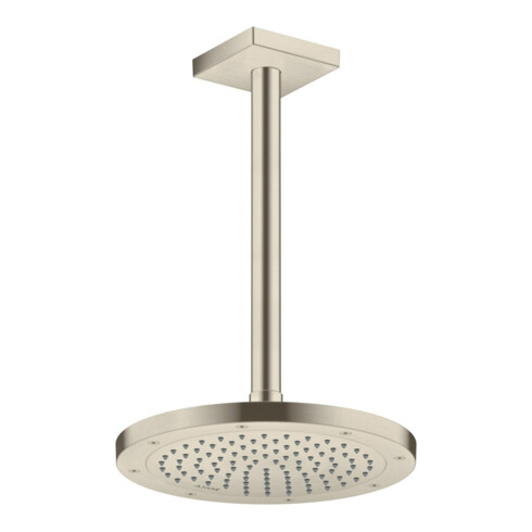 hansgrohe Douche de tête EcoSmart plus Axor encastrée, 245 mm, 1 an, nickel brossé