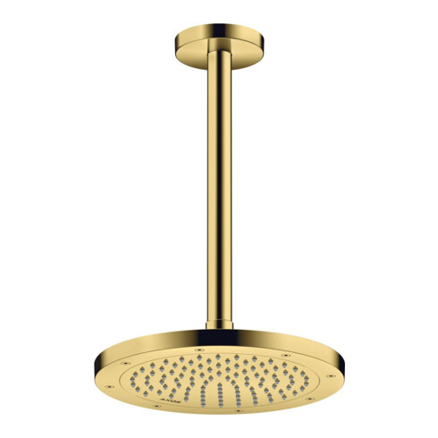 hansgrohe Douche de tête EcoSmart plus Axor encastrée, 245 mm, 1 an, or poli opt