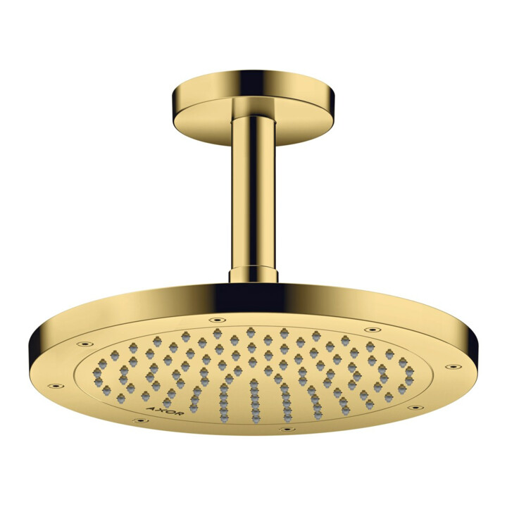 hansgrohe Douche de tête EcoSmart plus Axor encastrée, 245 mm, 1 an, or poli opt