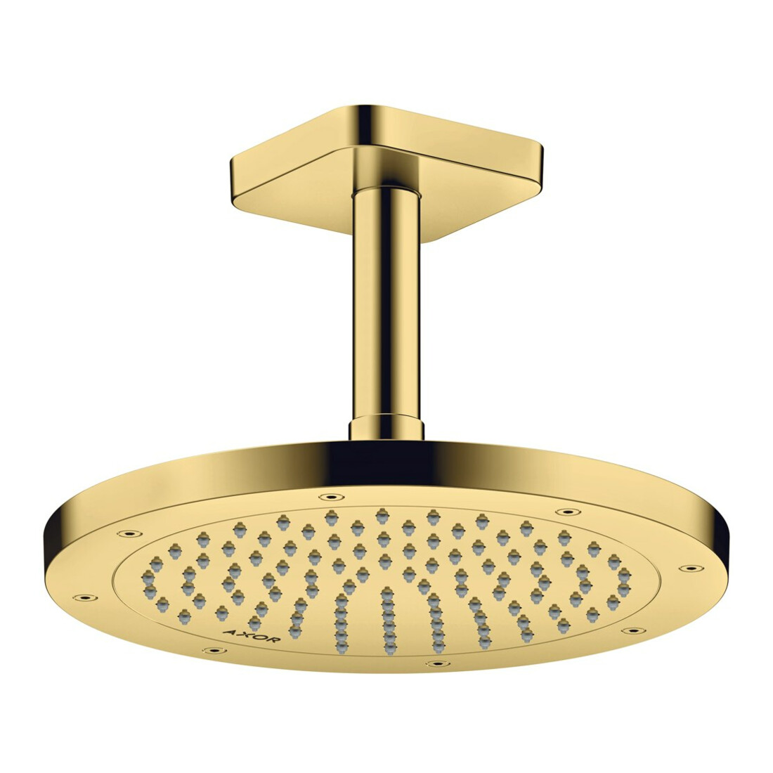 hansgrohe Douche de tête EcoSmart plus Axor encastrée, 245 mm, 1 an, or poli opt