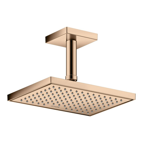 hansgrohe Douche de tête EcoSmart plus Axor encastrée, 245x185 mm, 1 jet, poli or rose