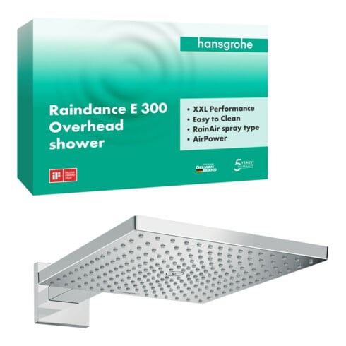 hansgrohe Douche de tête Raindance E 300 390mm bras de douche, 1 jet, chrome