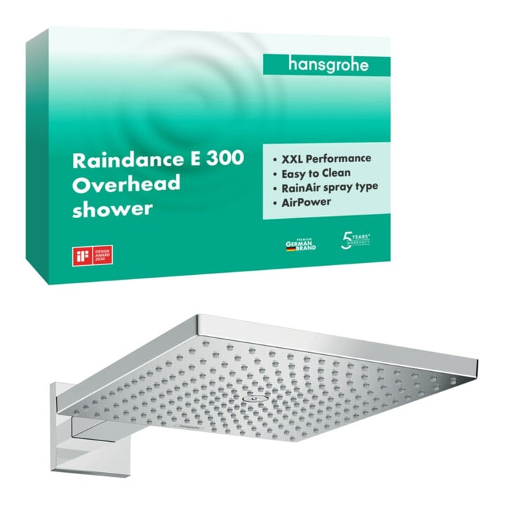 hansgrohe Douche de tête Raindance E 300 390mm bras de douche, 1 jet, chrome