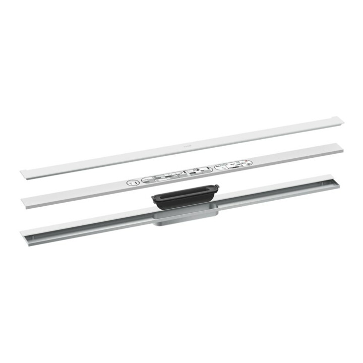 hansgrohe Drain de douche 1000 mm, kit FM, pour montage mural, blanc mat