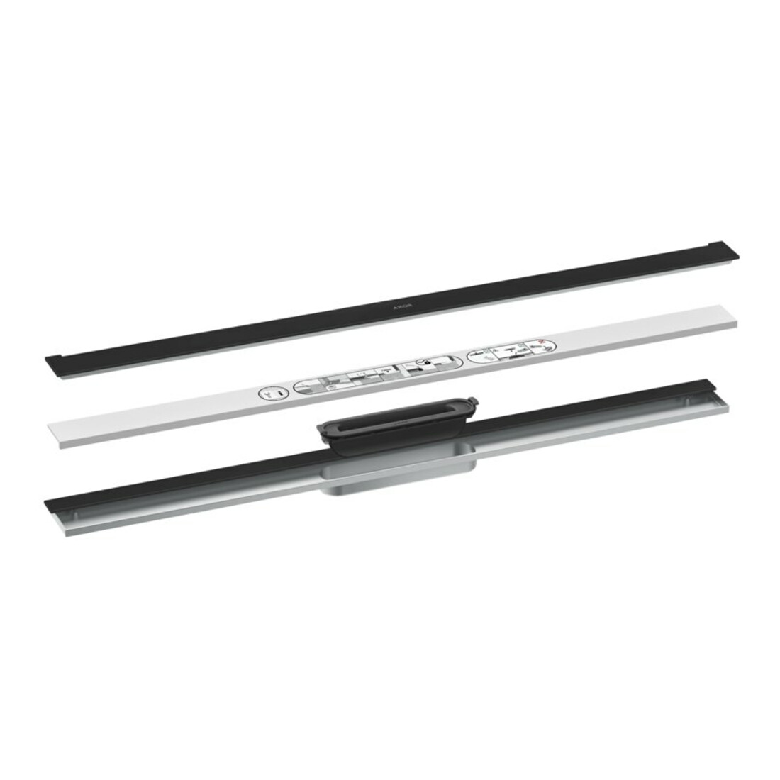 hansgrohe Drain de douche 900 mm, set FM, pour montage mural, noir mat