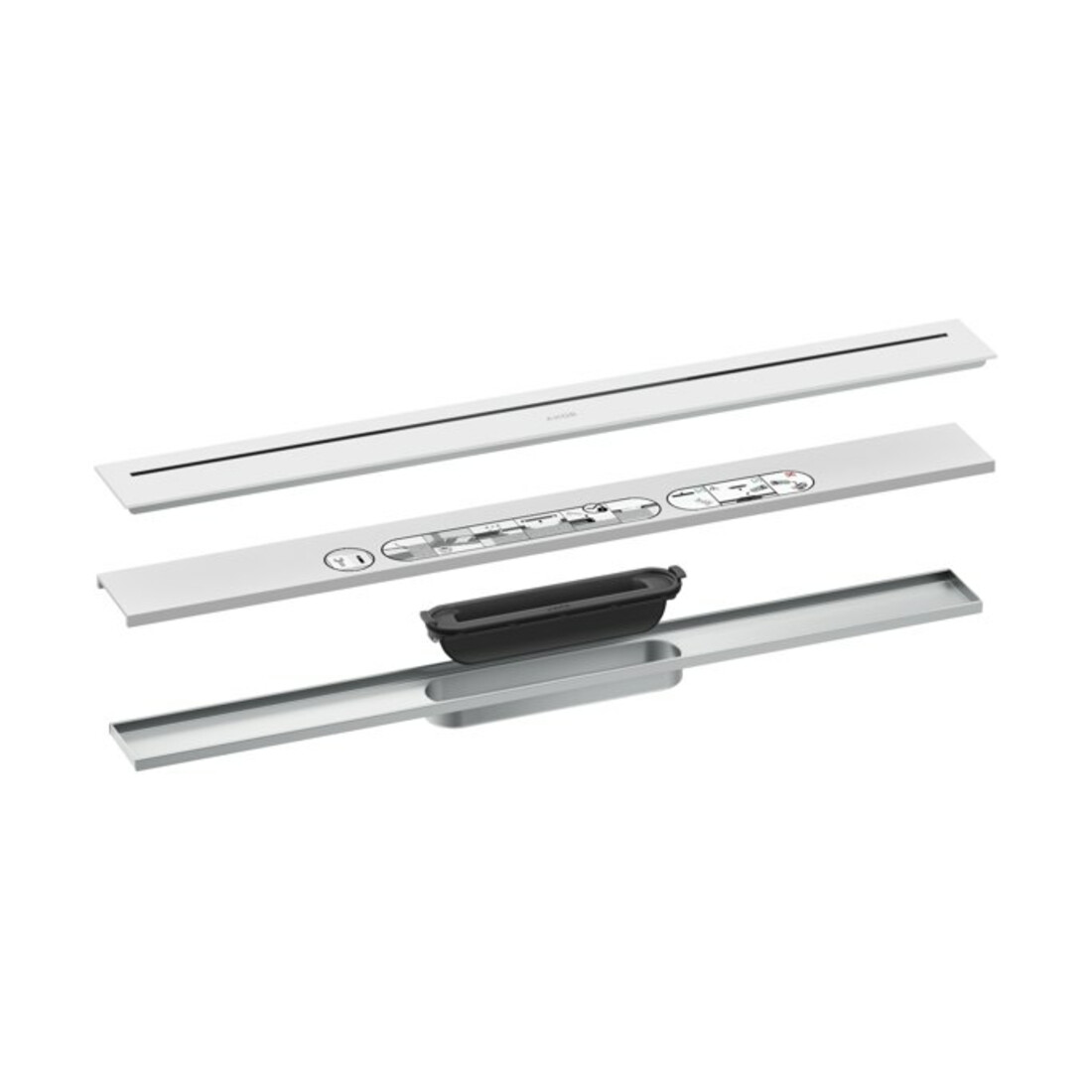 hansgrohe Drain de douche Drain 700 mm, kit complet, libre, blanc mat