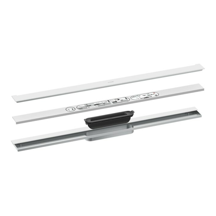 hansgrohe Drain de douche Drain 800 mm, kit FM, pour montage mural, blanc mat
