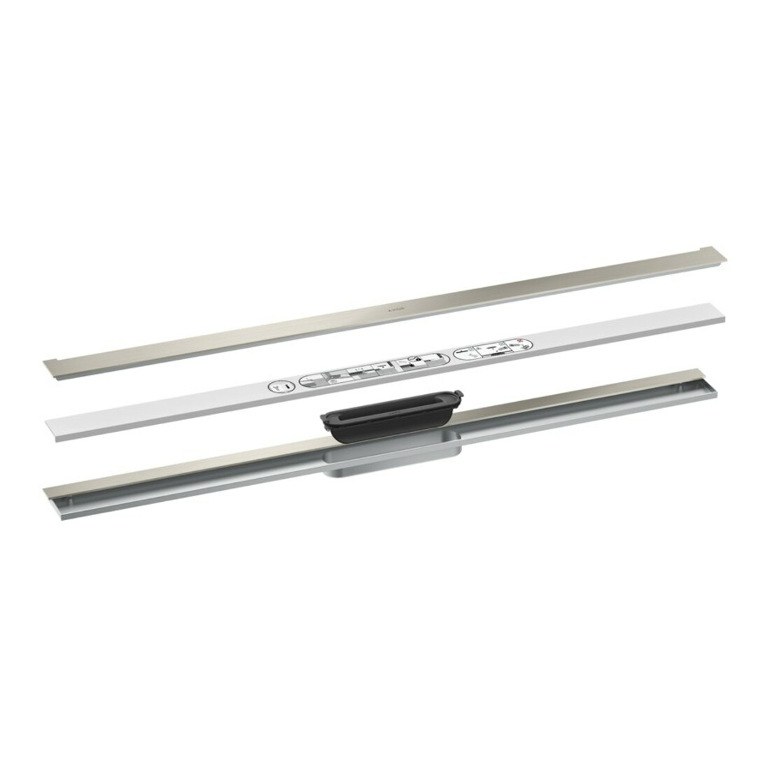 hansgrohe Duschrinne Drain 1000mm, FM-Set, z. Wandmont., ES optic