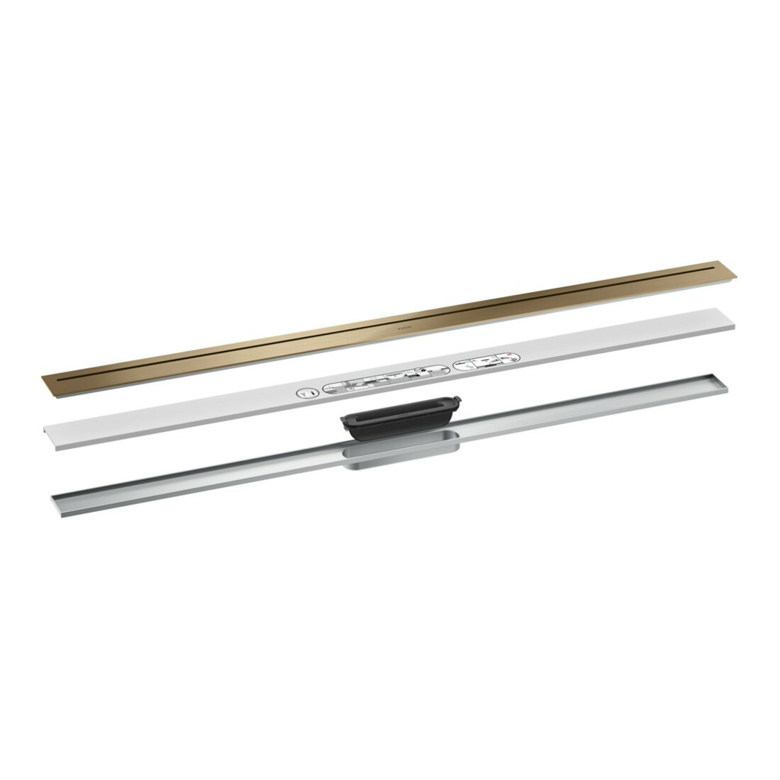 hansgrohe Duschrinne Drain 1200mm, FM-Set, frei im Raum, b bron