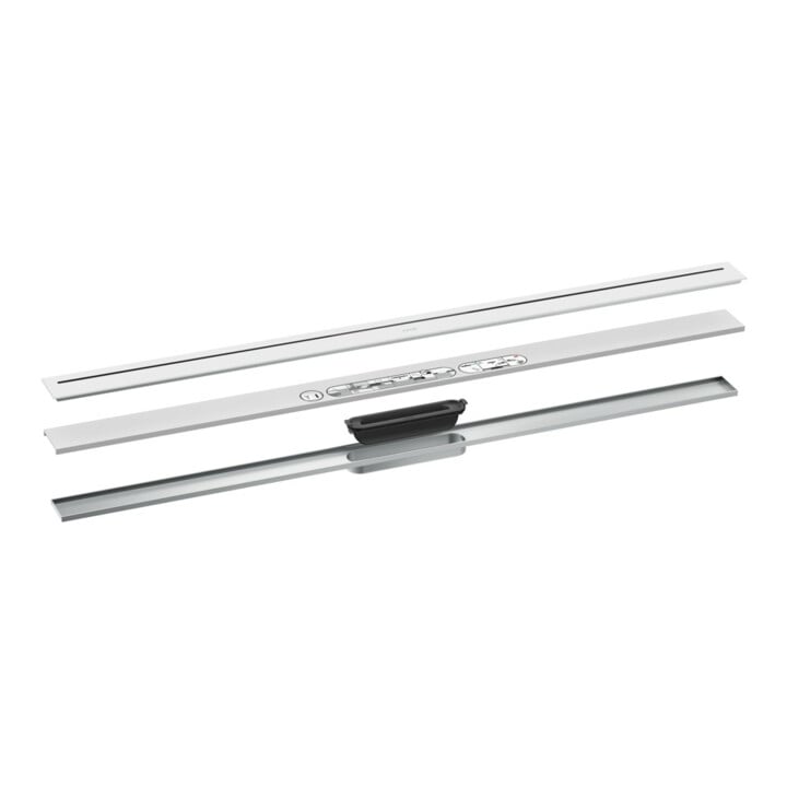 hansgrohe Duschrinne Drain 1200mm, FM-Set, frei im Raum, mattweiß