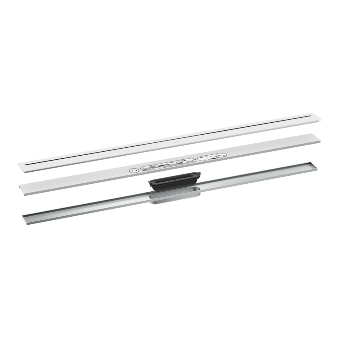 hansgrohe Duschrinne Drain 1200mm, FM-Set, frei im Raum, mattweiß
