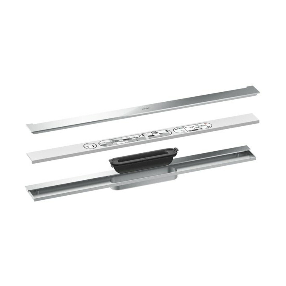 hansgrohe Duschrinne Drain 700mm, Fertigset, zur Wandmontage, chrom