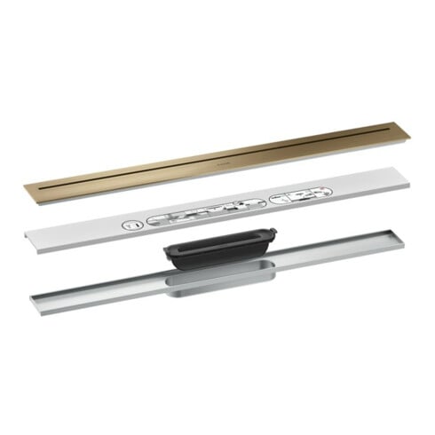 hansgrohe Duschrinne Drain 700mm, FM-Set, frei im Raum, brush. bron
