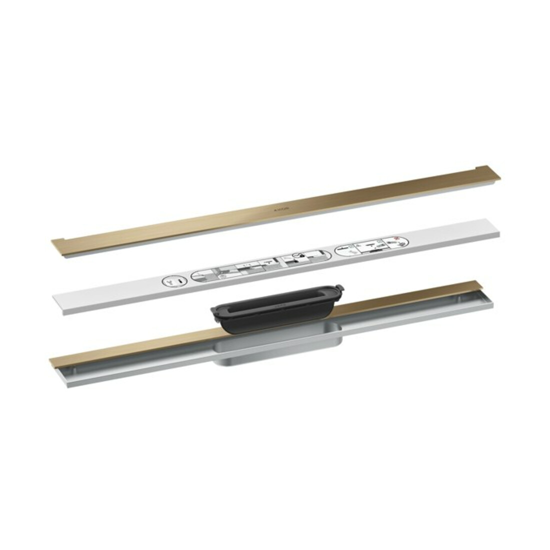 hansgrohe Duschrinne Drain 700mm, FM-Set, z. Wandmont., brush. bron