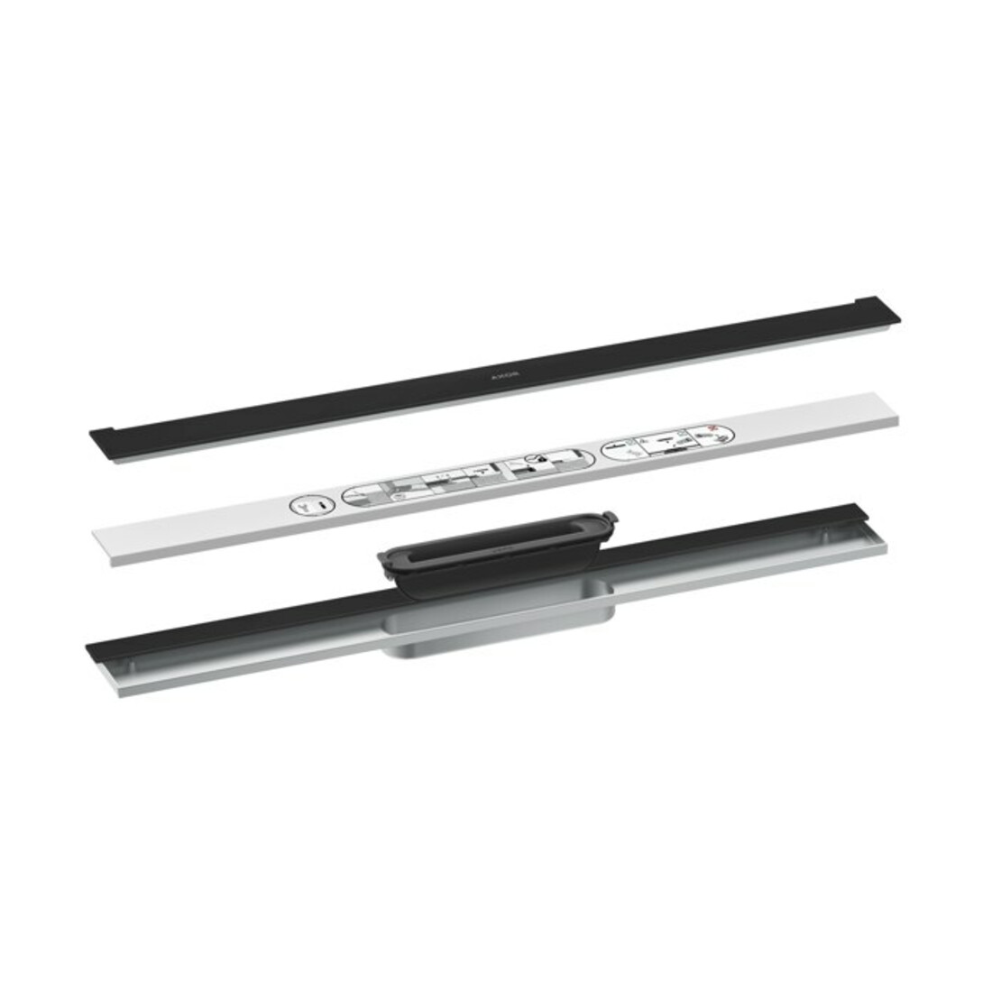 hansgrohe Duschrinne Drain 700mm, FM-Set, z. Wandmont., mattschwarz